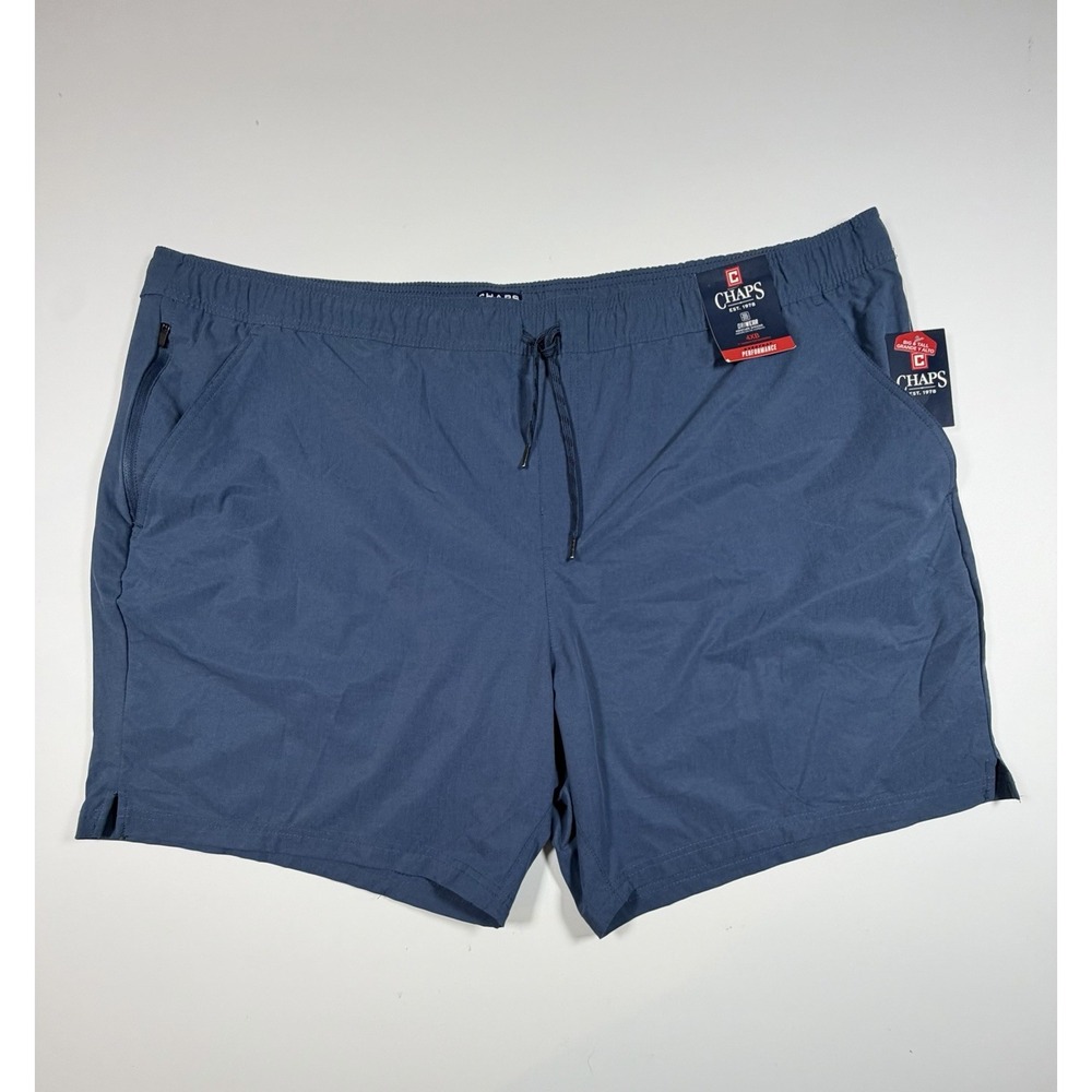 NWT Chaps Mens 4XB Performance Shorts Dark Blue Drawstring Stretch Waist $70